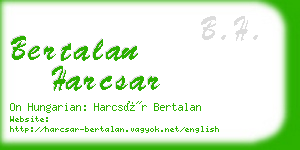 bertalan harcsar business card